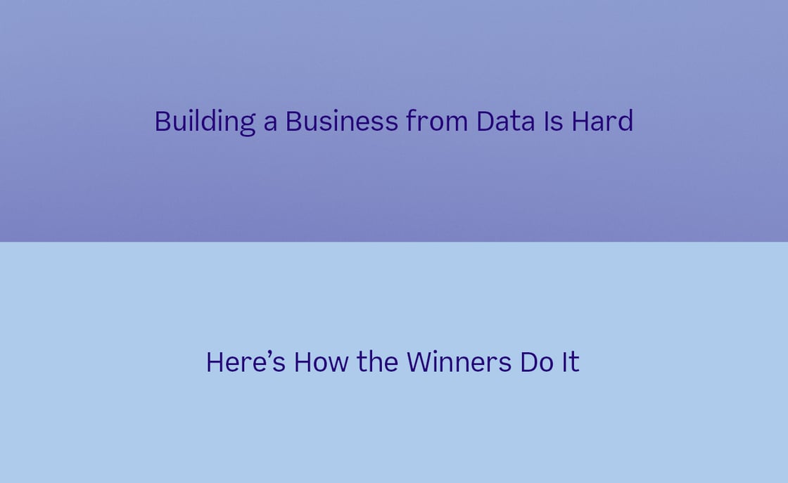 Building a business from data is hard - here's how the winners do it