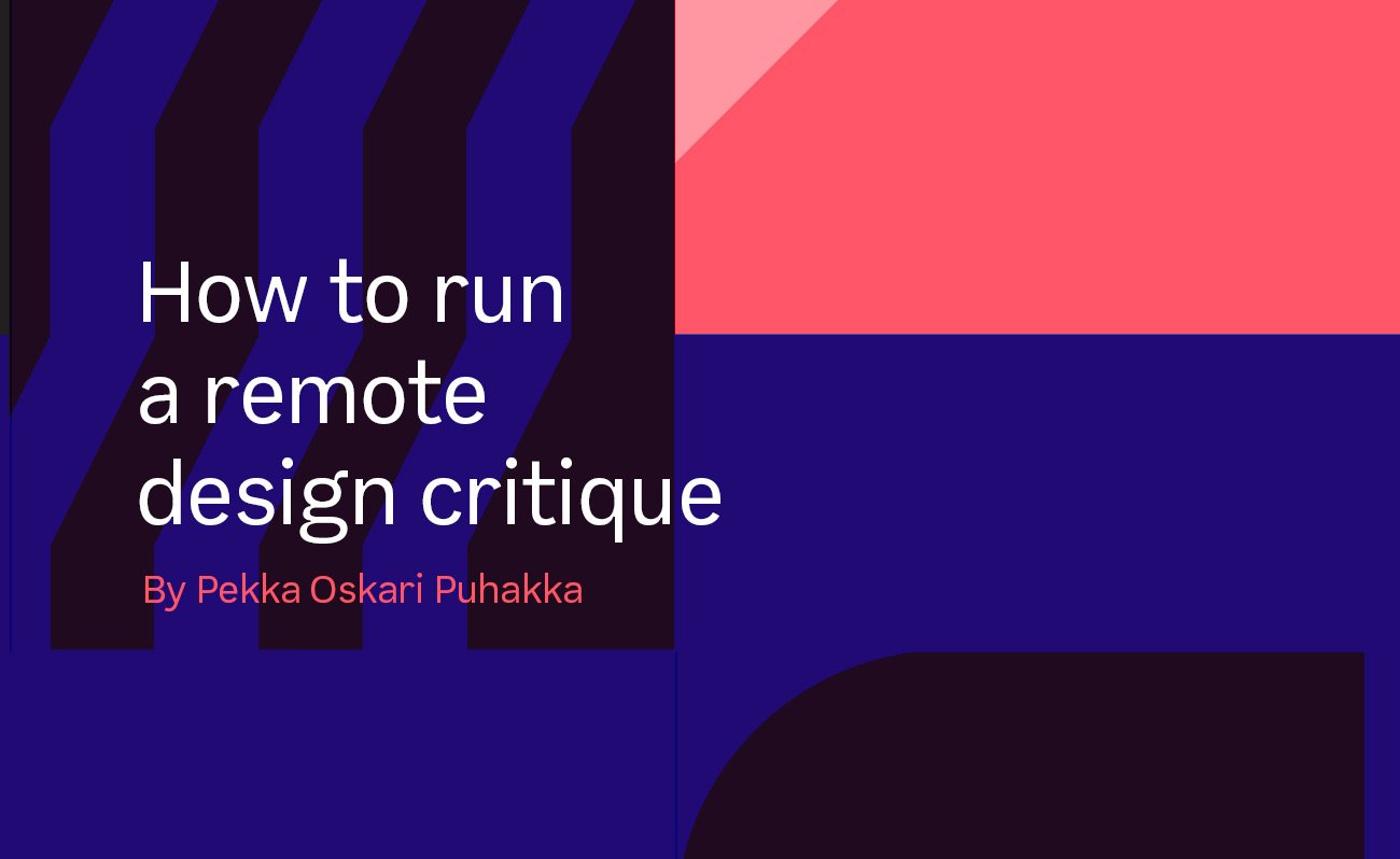 How to run a remote design critique