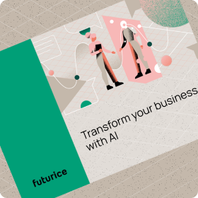 GenAI playbook header image with text Transform your business with AI