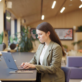 A person seen working